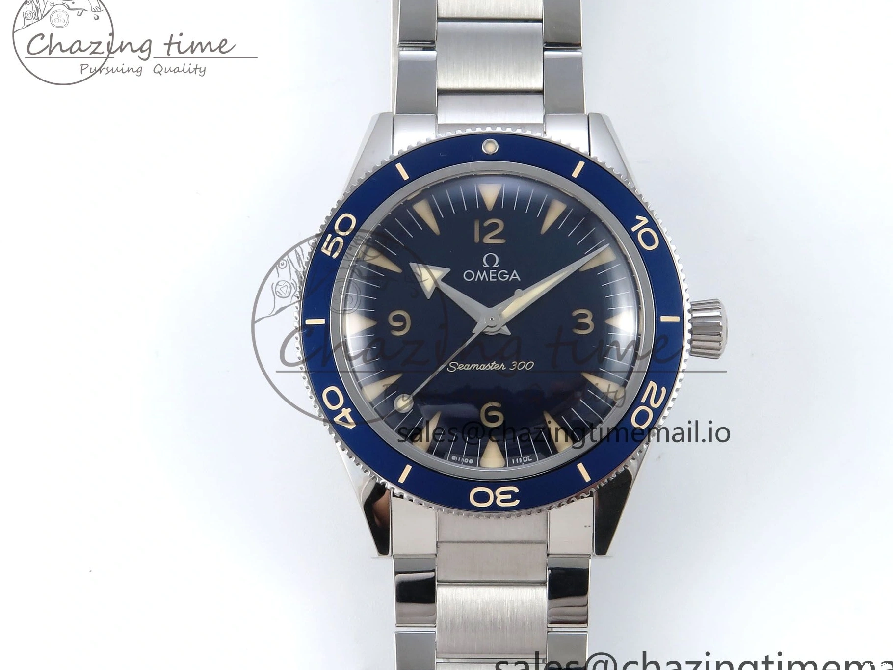 0401 Elegant Seamaster 300 Heritage SS VSF 1:1 Best Edition Blue Dial on SS Bracelet A 7701